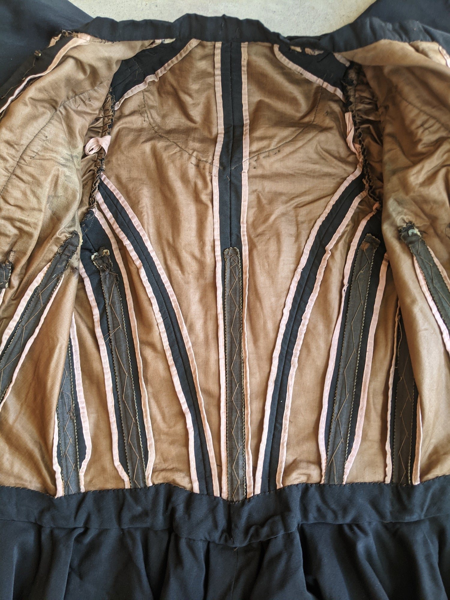 1890s Black Bodice + Skirt/Petticoat Ensemble