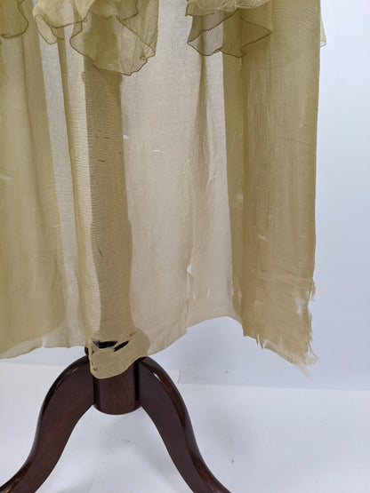 1910s-1920s Chartreuse Chiffon Cape | Study + Display