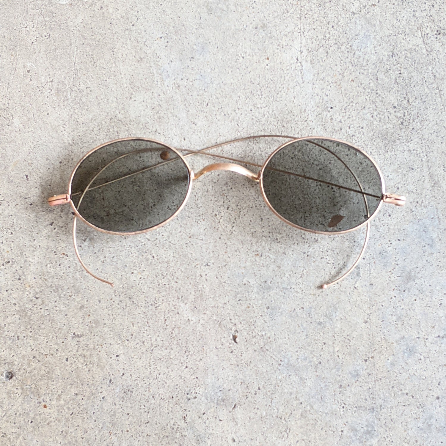 1890s-1900s Tinted Glasses | Gold Tone Frames