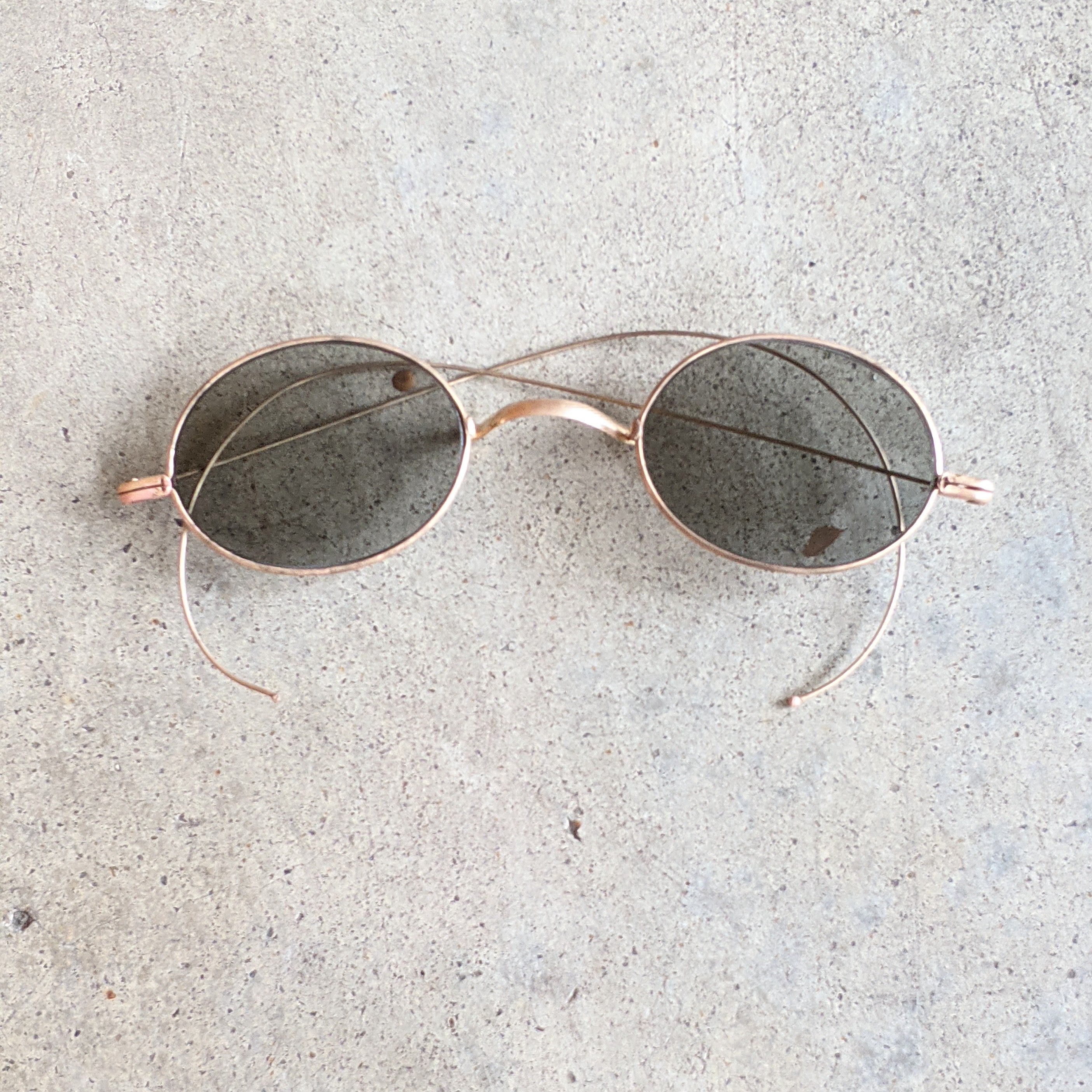 1890s-1900s Tinted Glasses | Gold Tone Frames