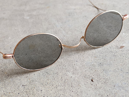 1890s-1900s Tinted Glasses | Gold Tone Frames
