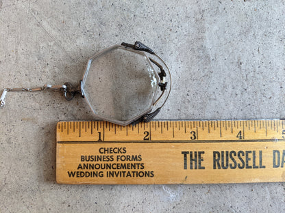 1920s White Gold Filled Lorgnette + Long Chain