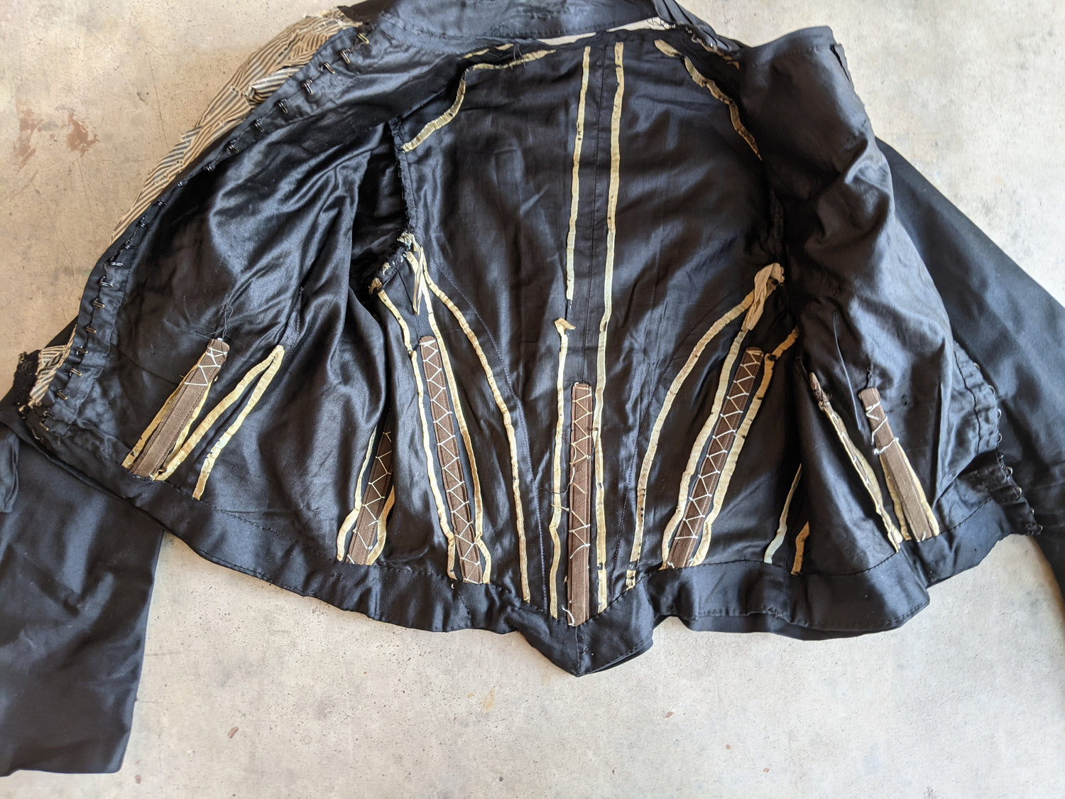 1890s Black Silk Bodice