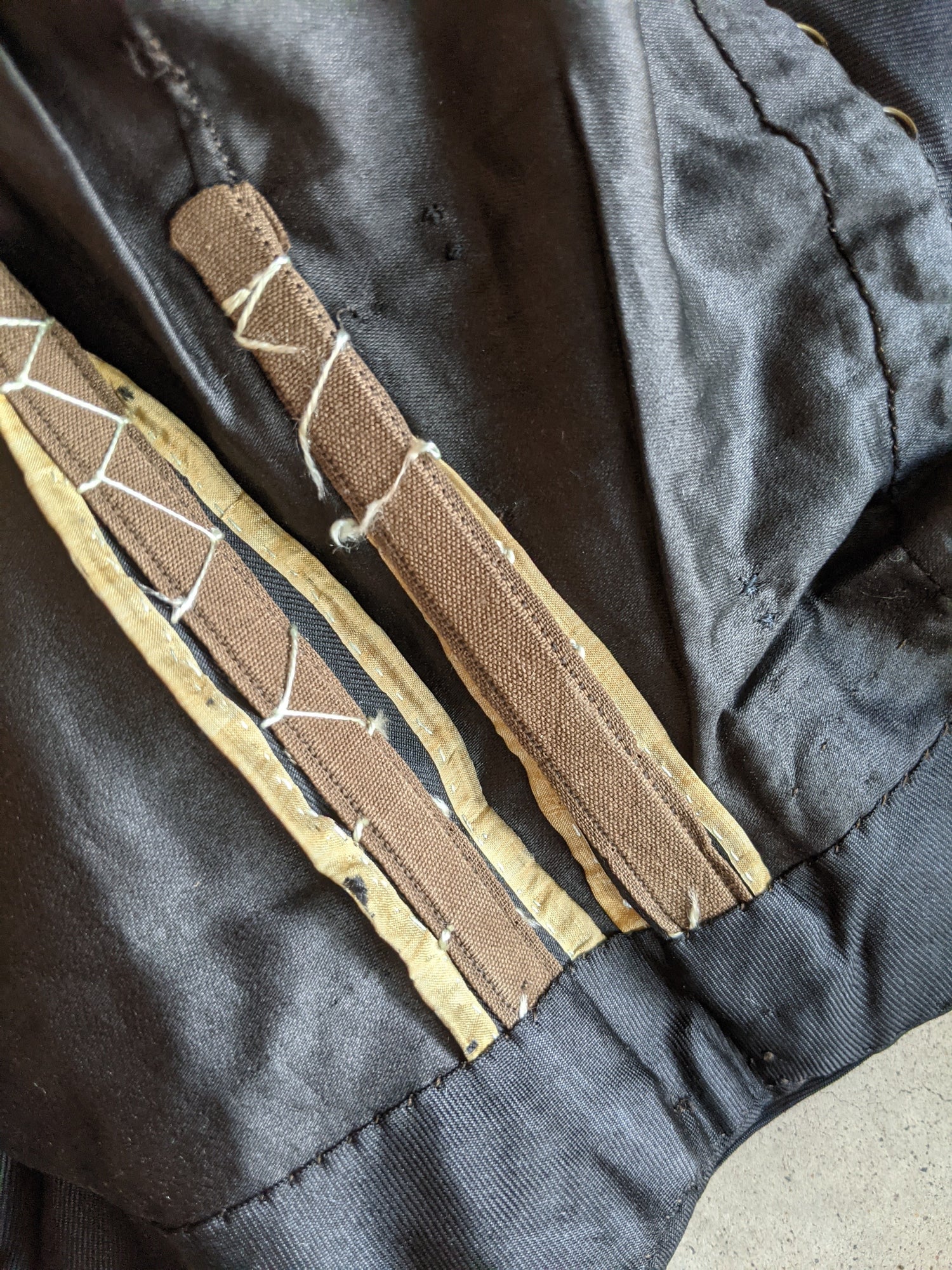 1890s Black Silk Bodice