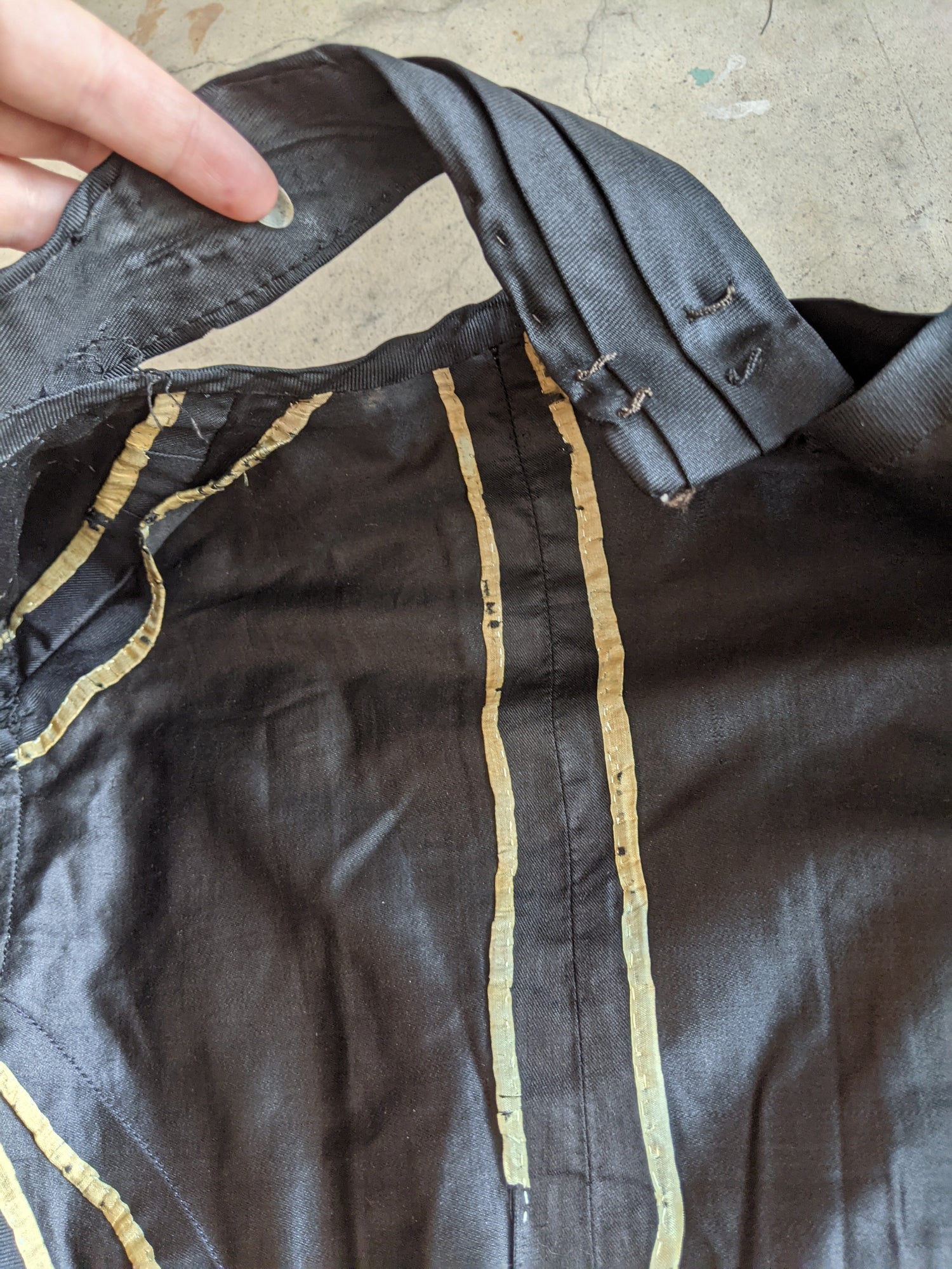 1890s Black Silk Bodice