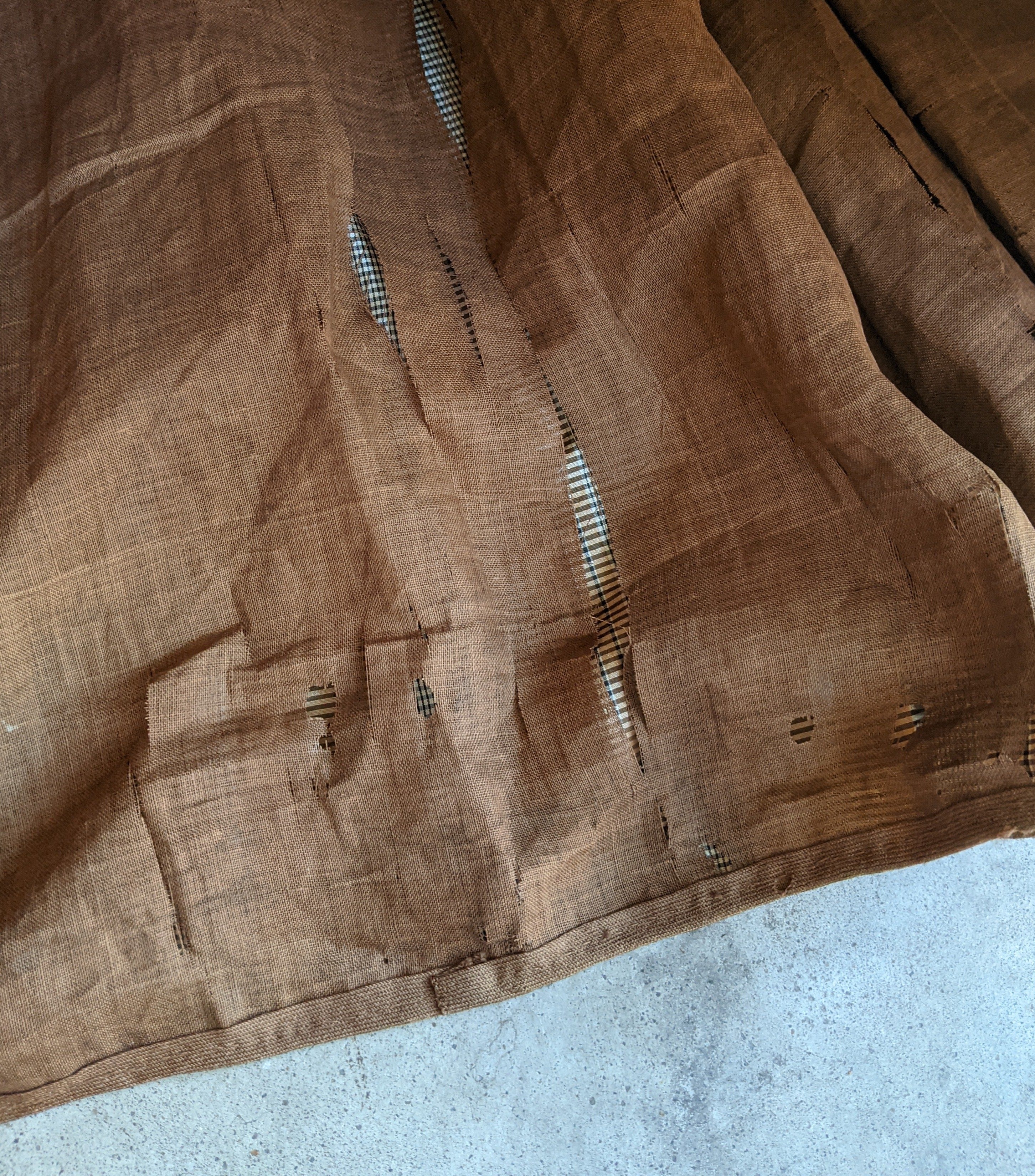 1860s Earth Tones Silk Gown