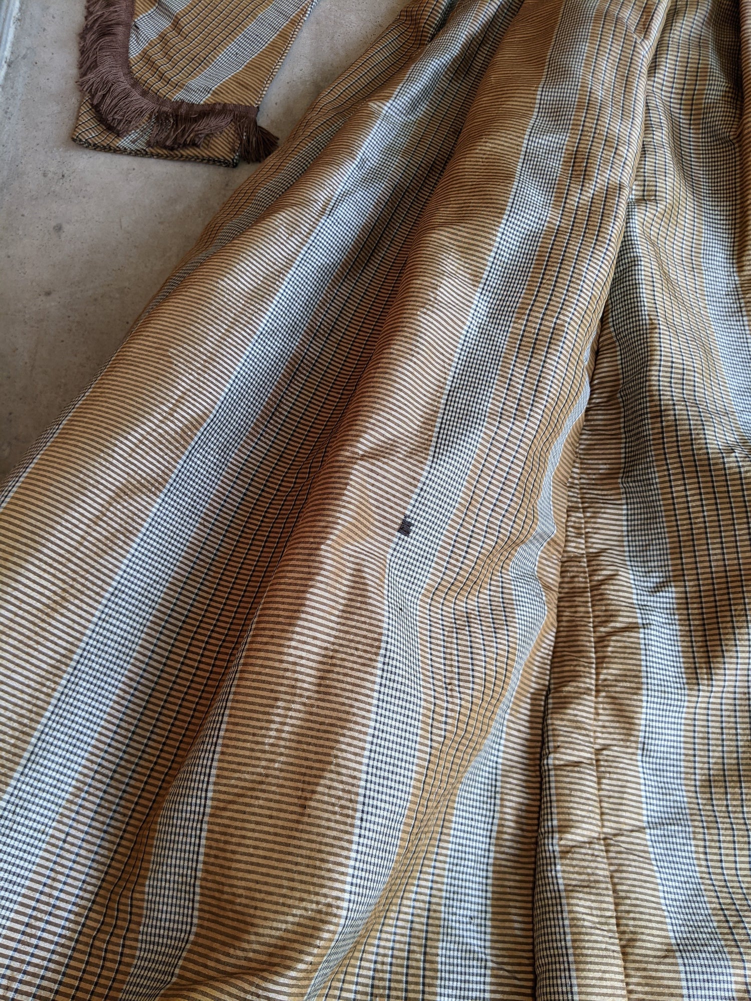 1860s Earth Tones Silk Gown