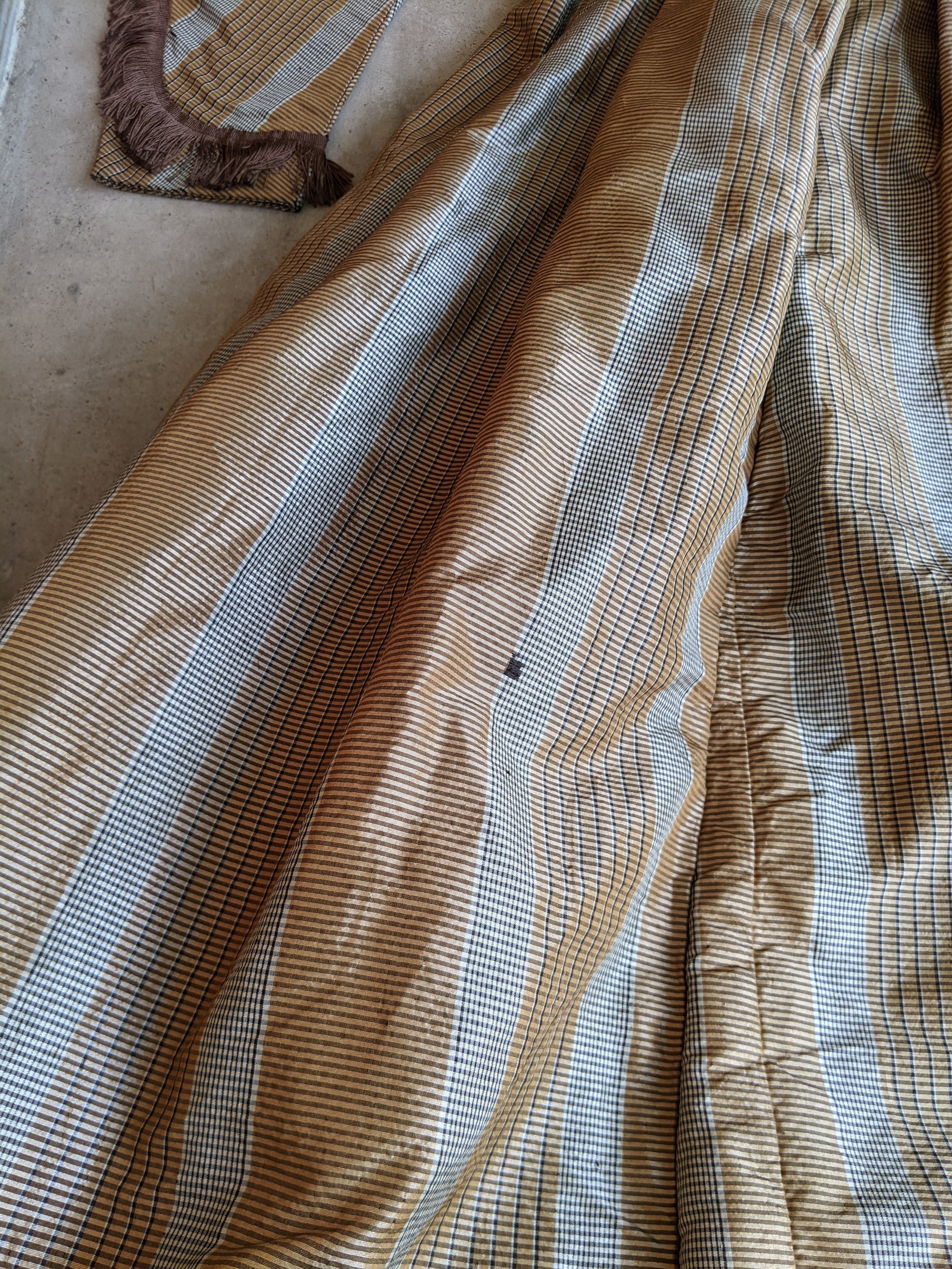 1860s Earth Tones Silk Gown