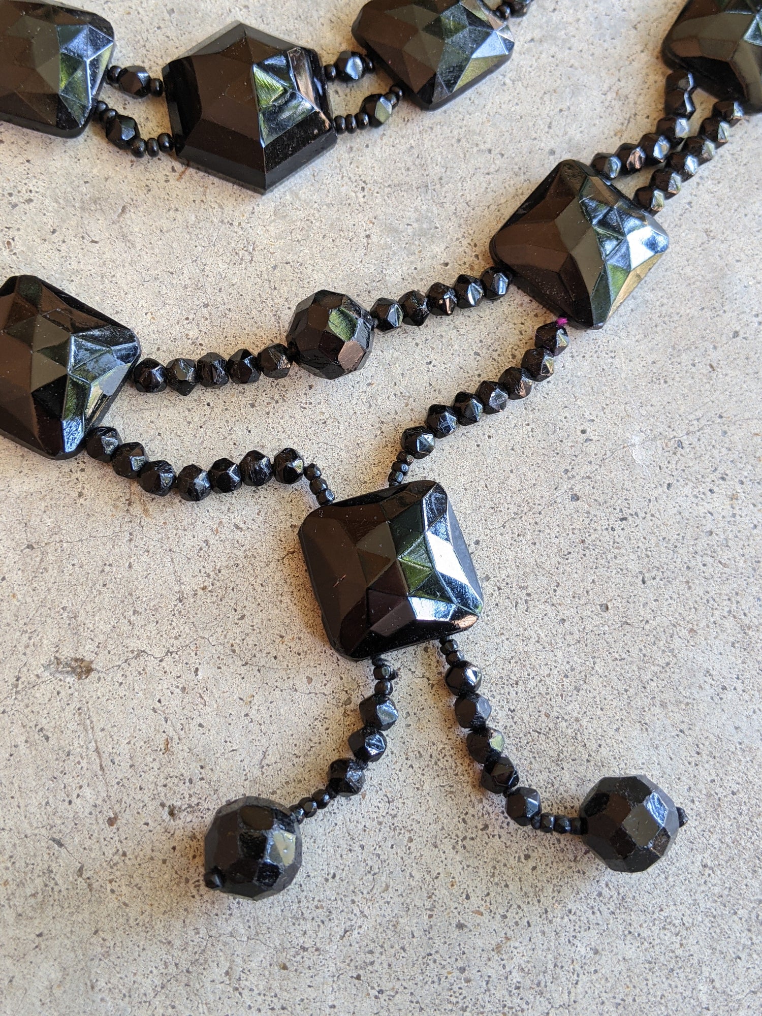 Art Deco French Jet Necklace Set | 2 Pc