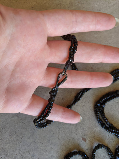 1920s French Jet Long Guard Chain