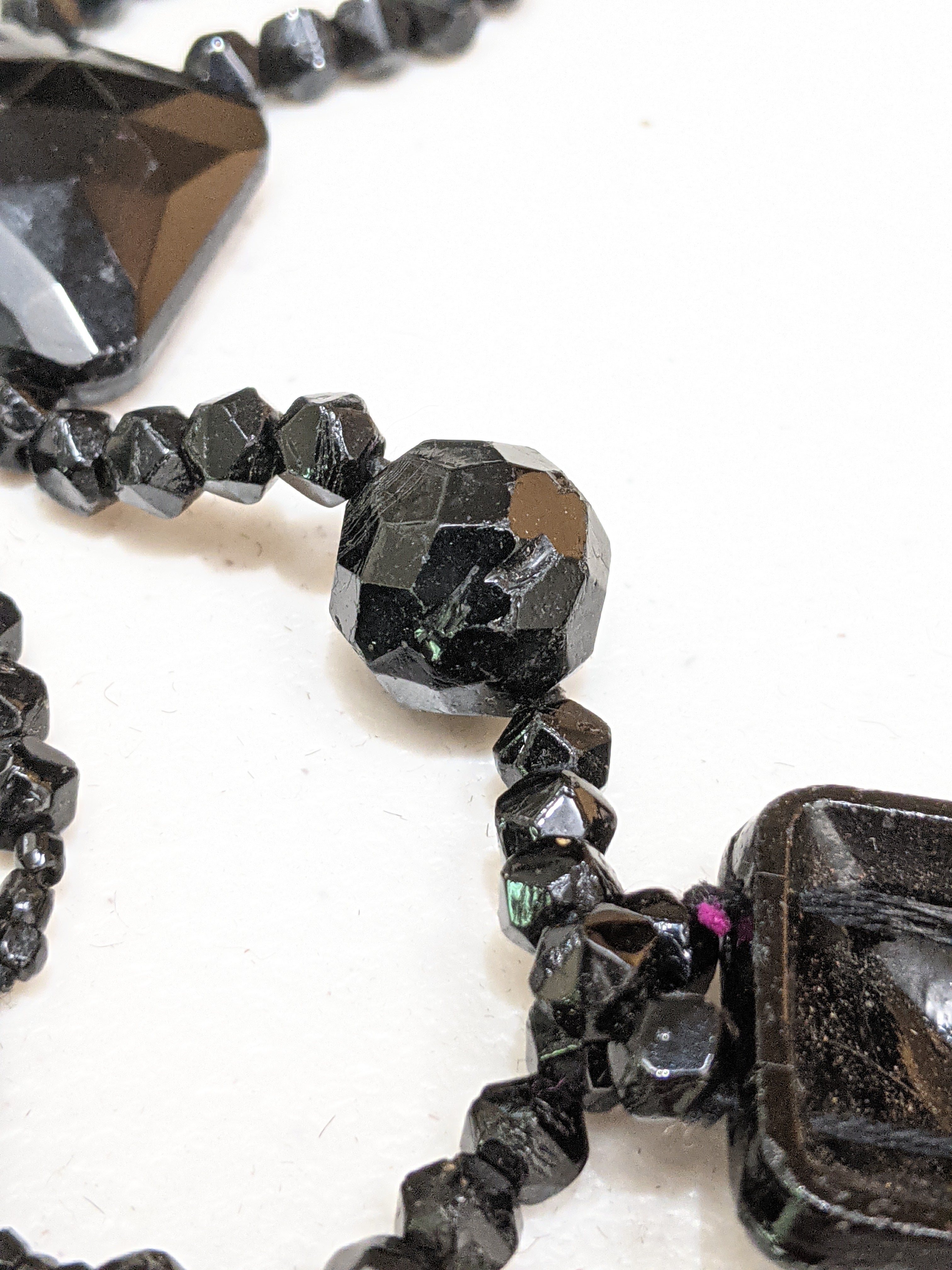 Art Deco French Jet Necklace Set | 2 Pc