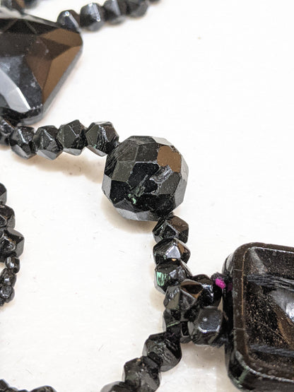 Art Deco French Jet Necklace Set | 2 Pc