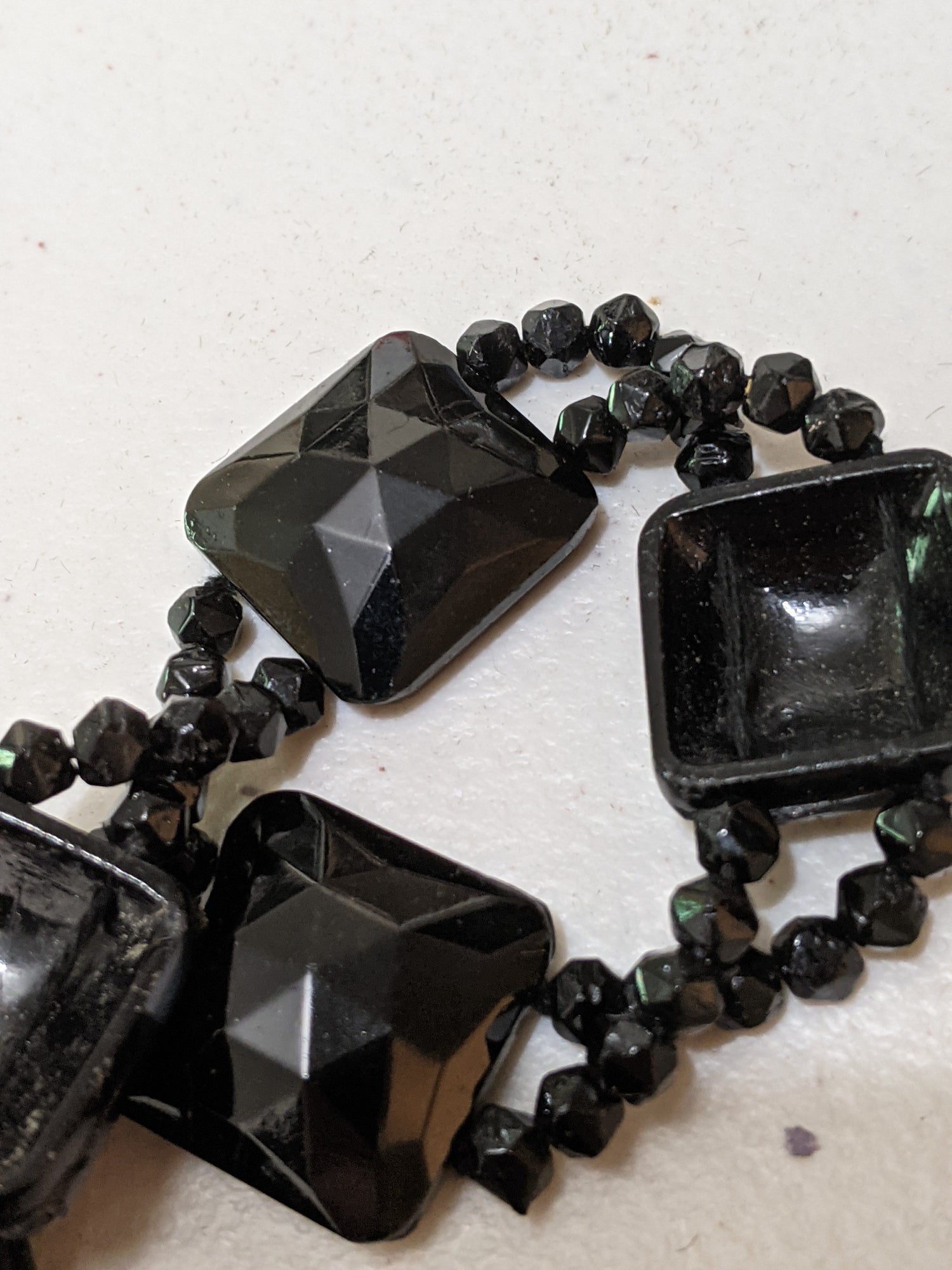 Art Deco French Jet Necklace Set | 2 Pc