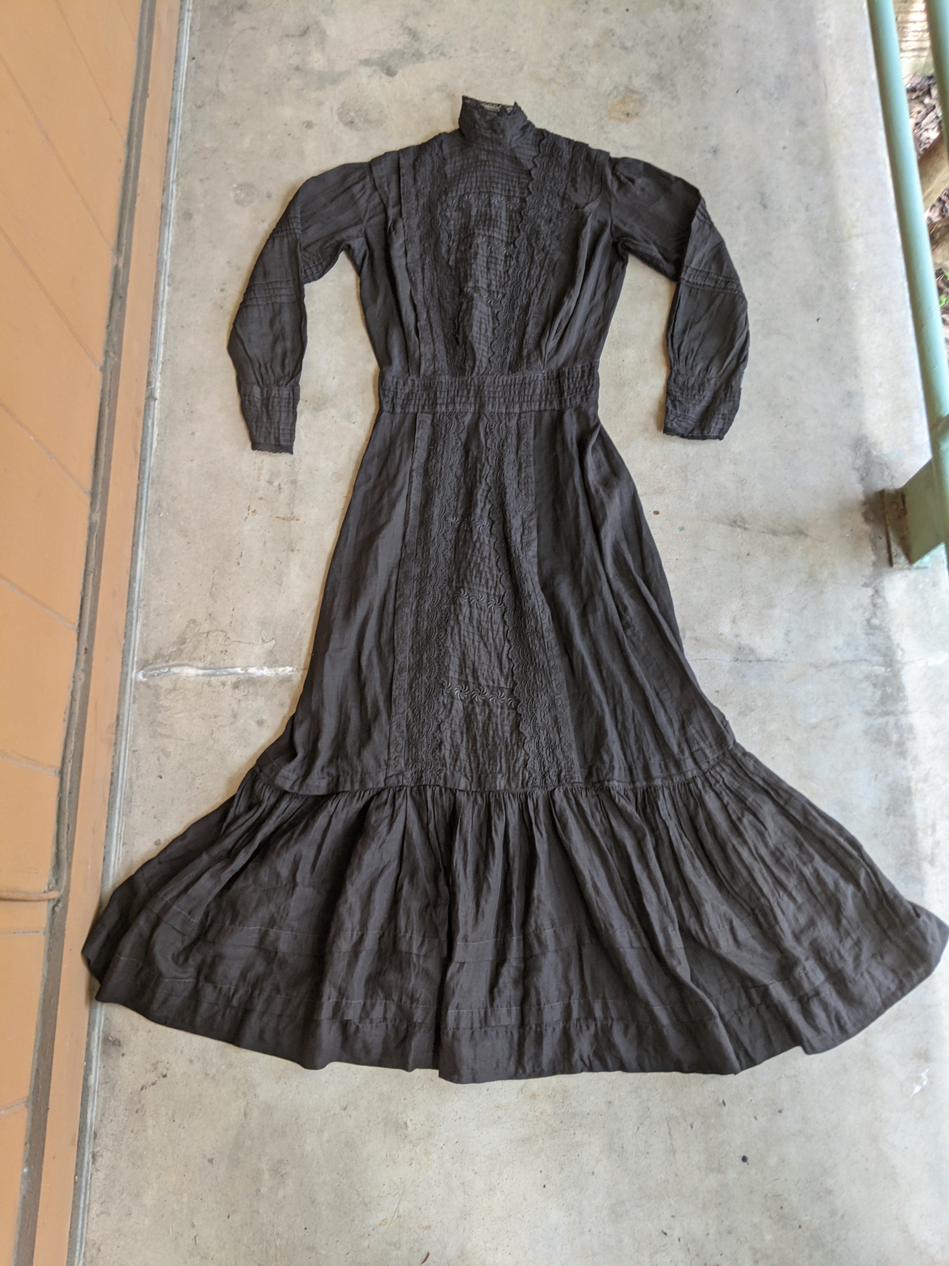 1900s - 1910s Black Lingerie Dress