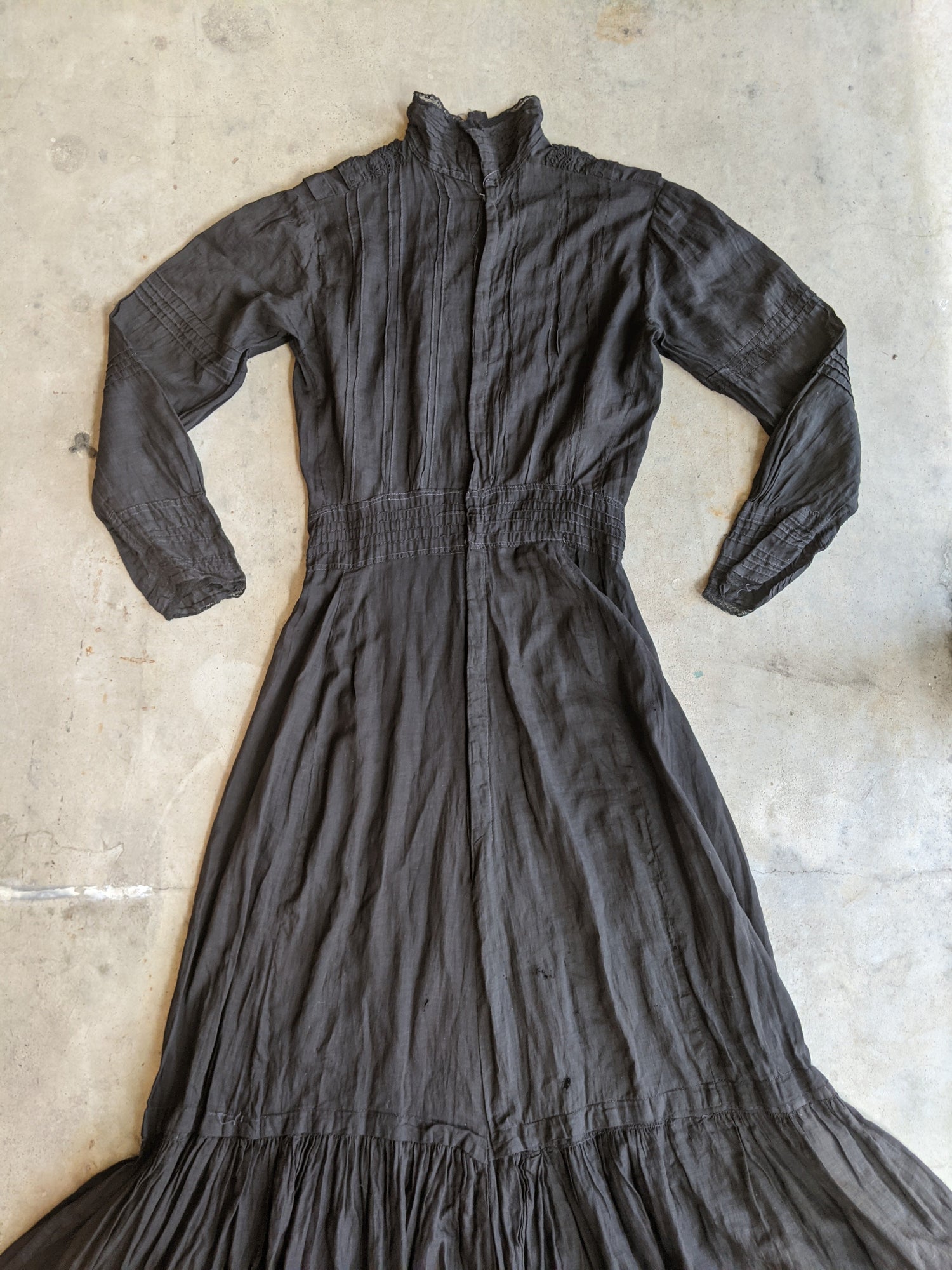1900s - 1910s Black Lingerie Dress