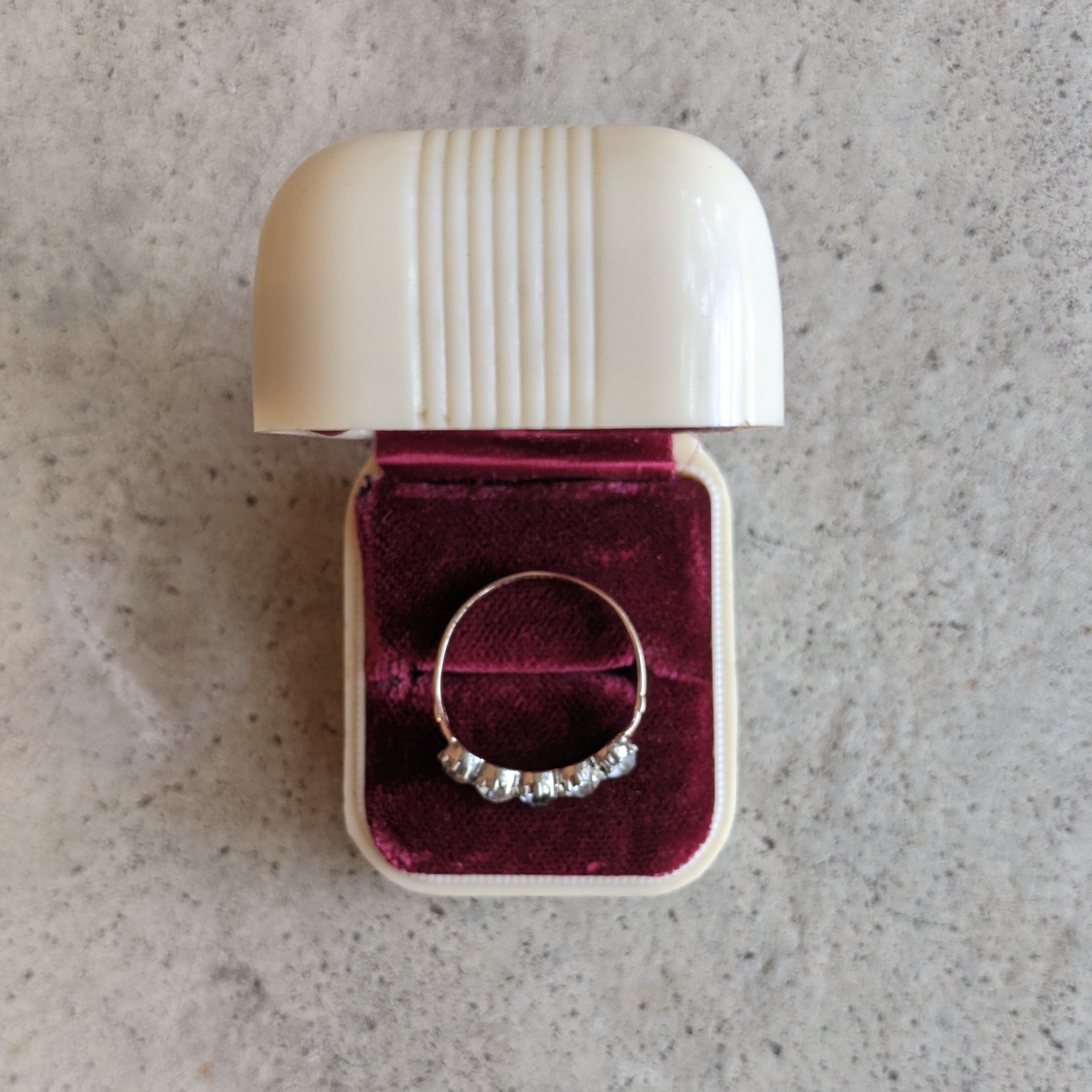 Georgian Black Dot Paste Gold + Silver Ring