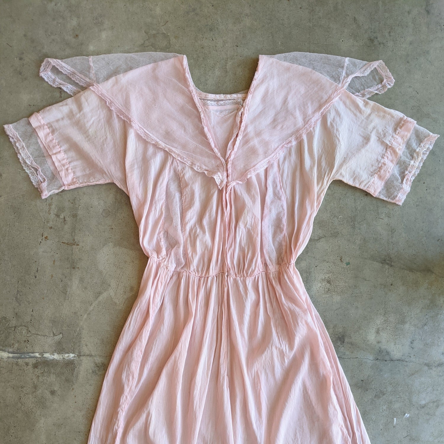 1910s Pink Cotton Dress