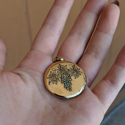 1890s-1900s Grape Motif Mourning Locket