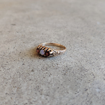 1890s-1900s Garnet + Opal Gold Ring