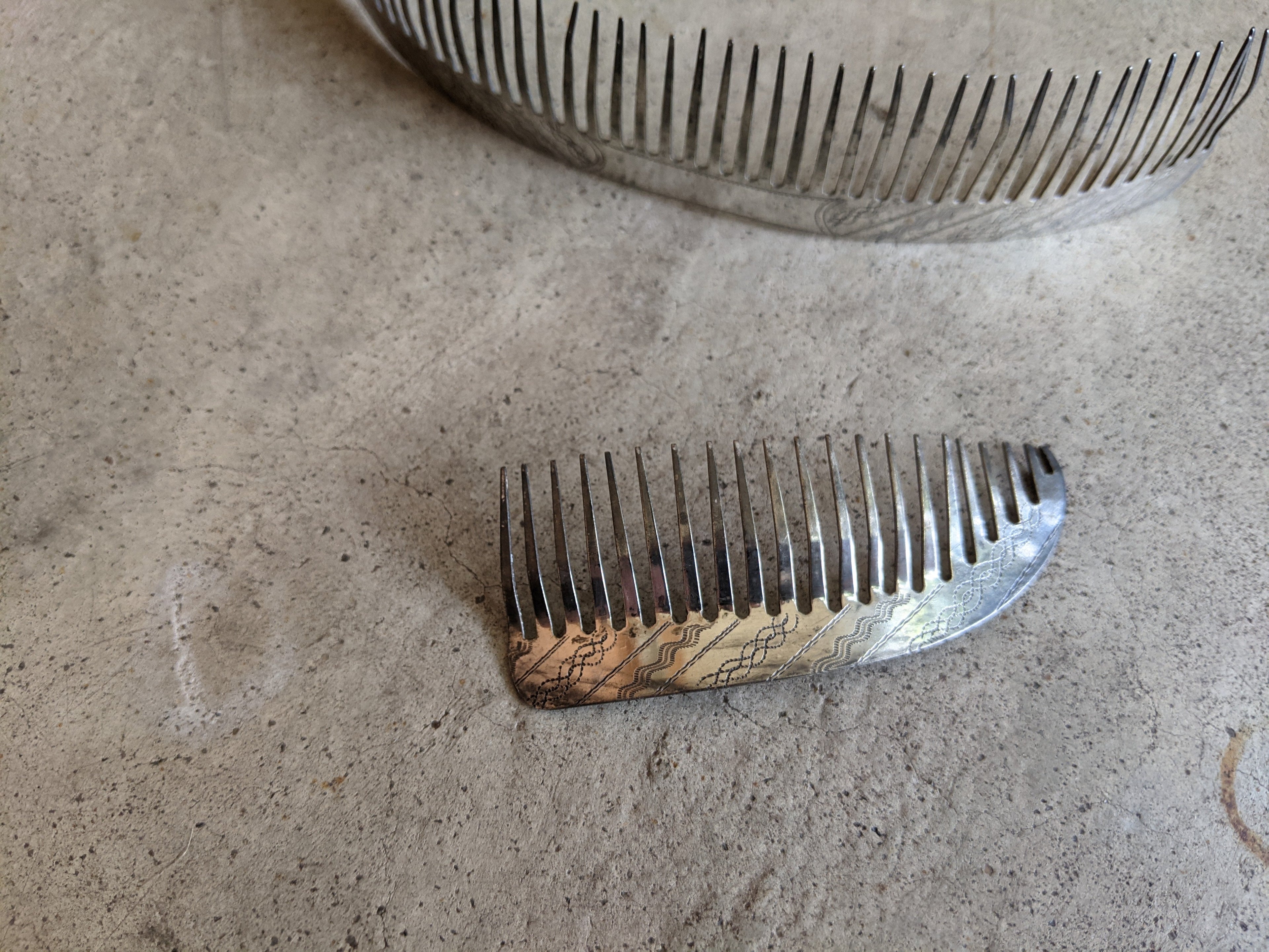 19th C. Silver Hair Comb Set