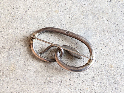 C. 1890s Silver Turquoise Snake Brooch