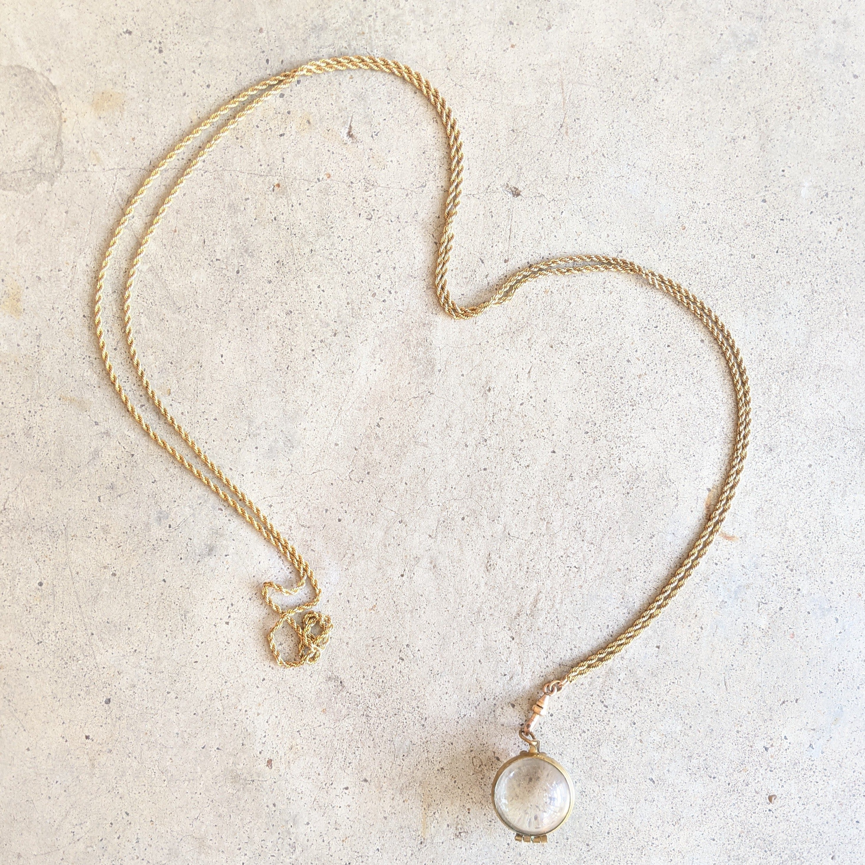 Early 20th c. Pools of Light Locket + Chain