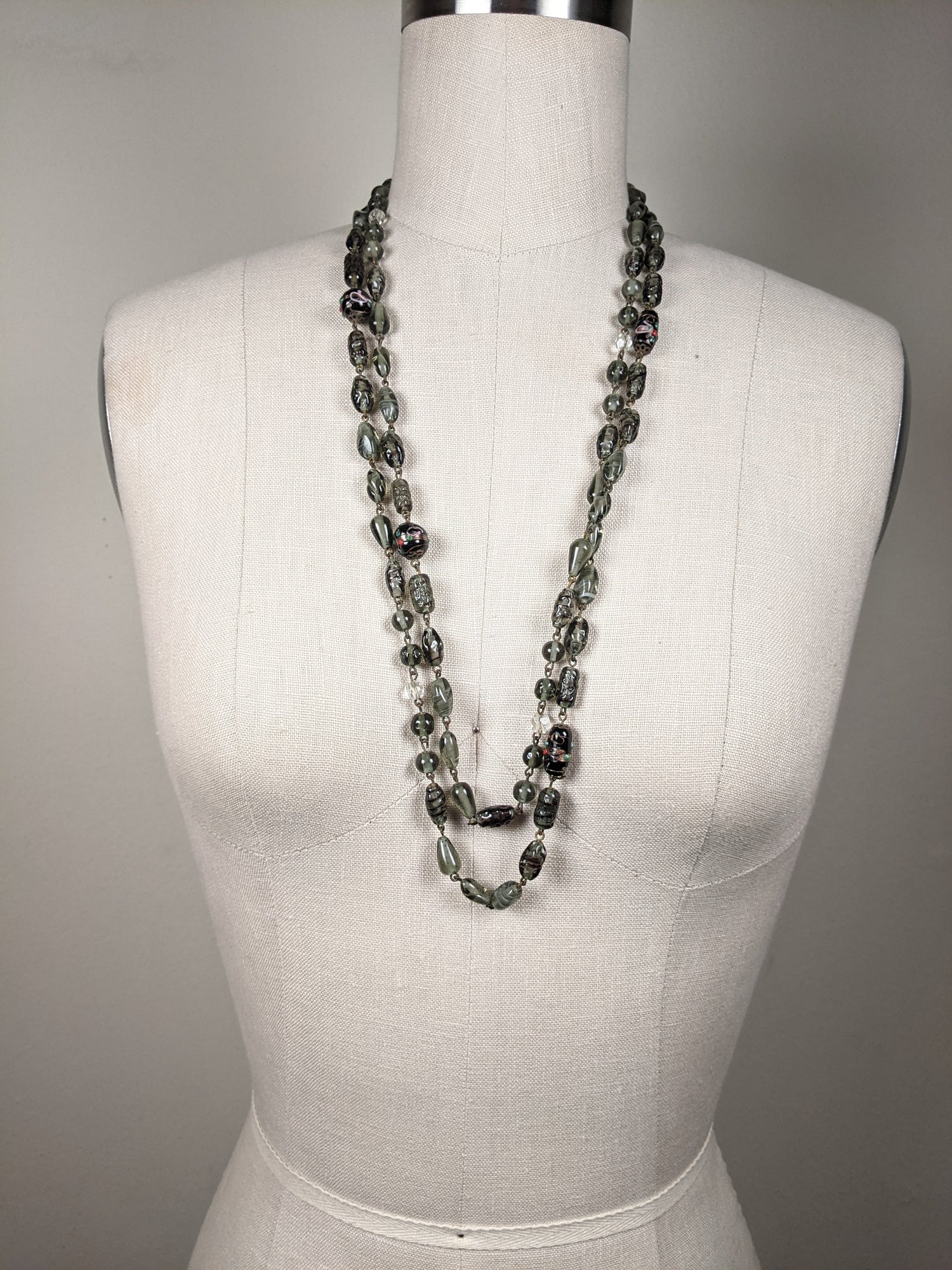 1920s-1930s Venetian Glass Necklace | 61"