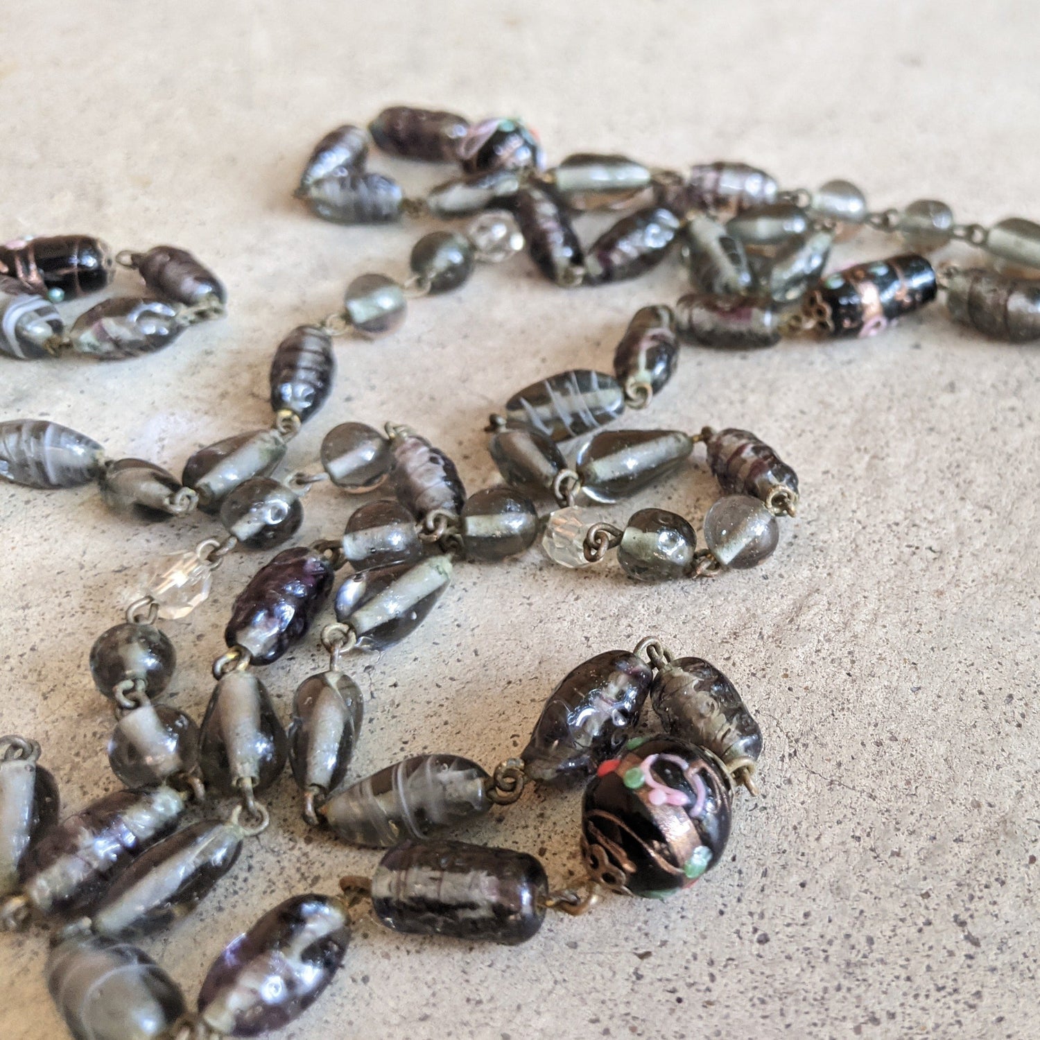 1920s-1930s Venetian Glass Necklace | 61"