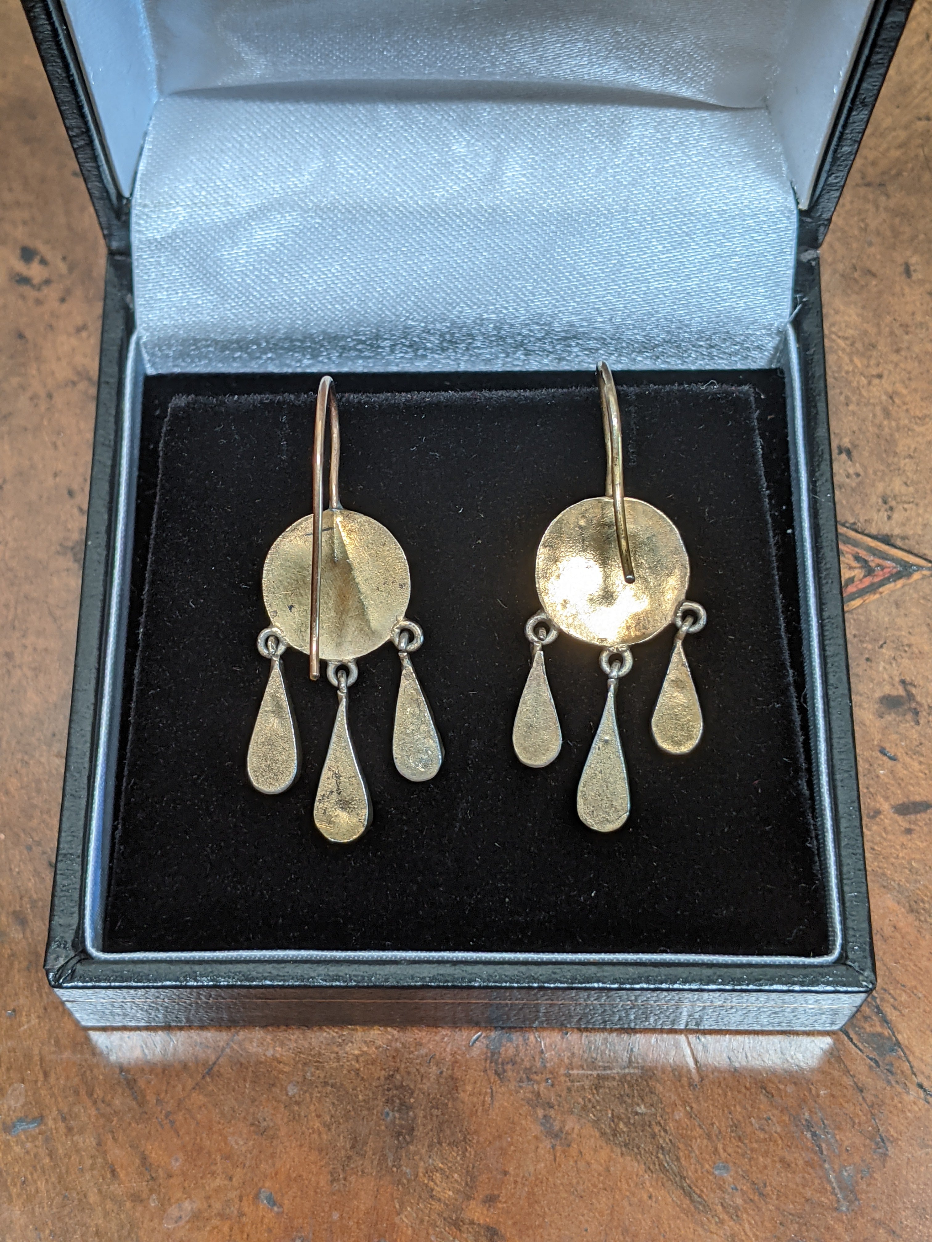 19th c. Micromosaic Beetle Earrings