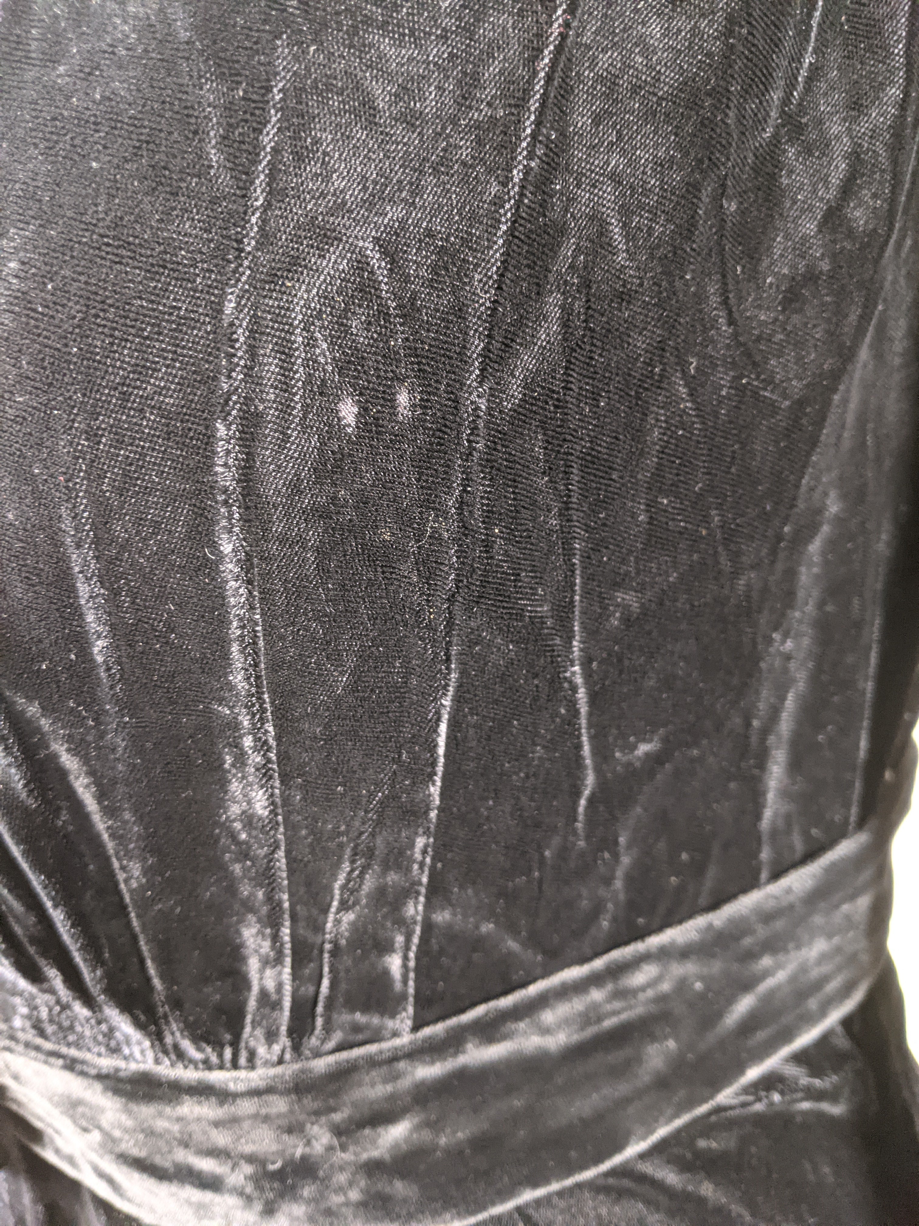1930s-1940s Rayon Velvet Dress | XL