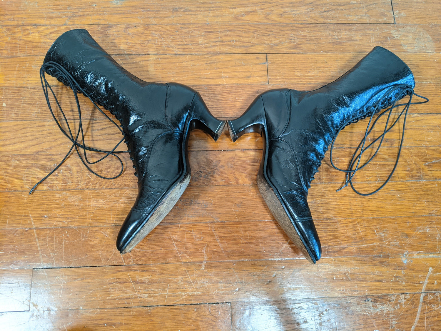 1910s-1920s Black Louis Heel Boots | Approx 6.5-7