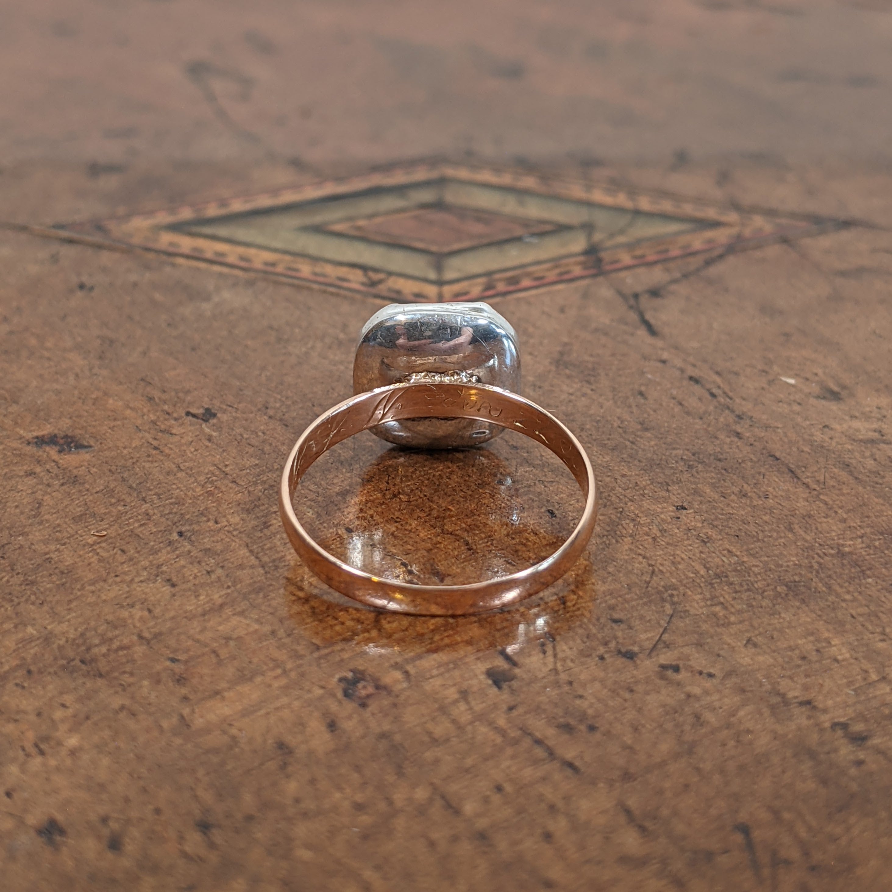 18th c Stuart Crystal Ring in Gold and Silver