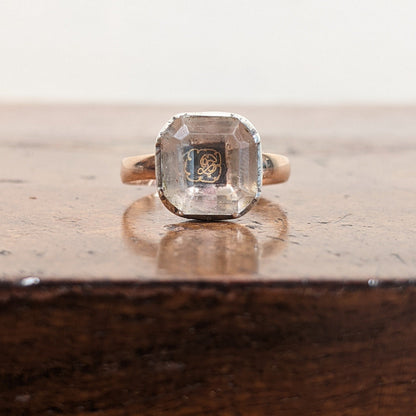 18th c Stuart Crystal Ring in Gold and Silver