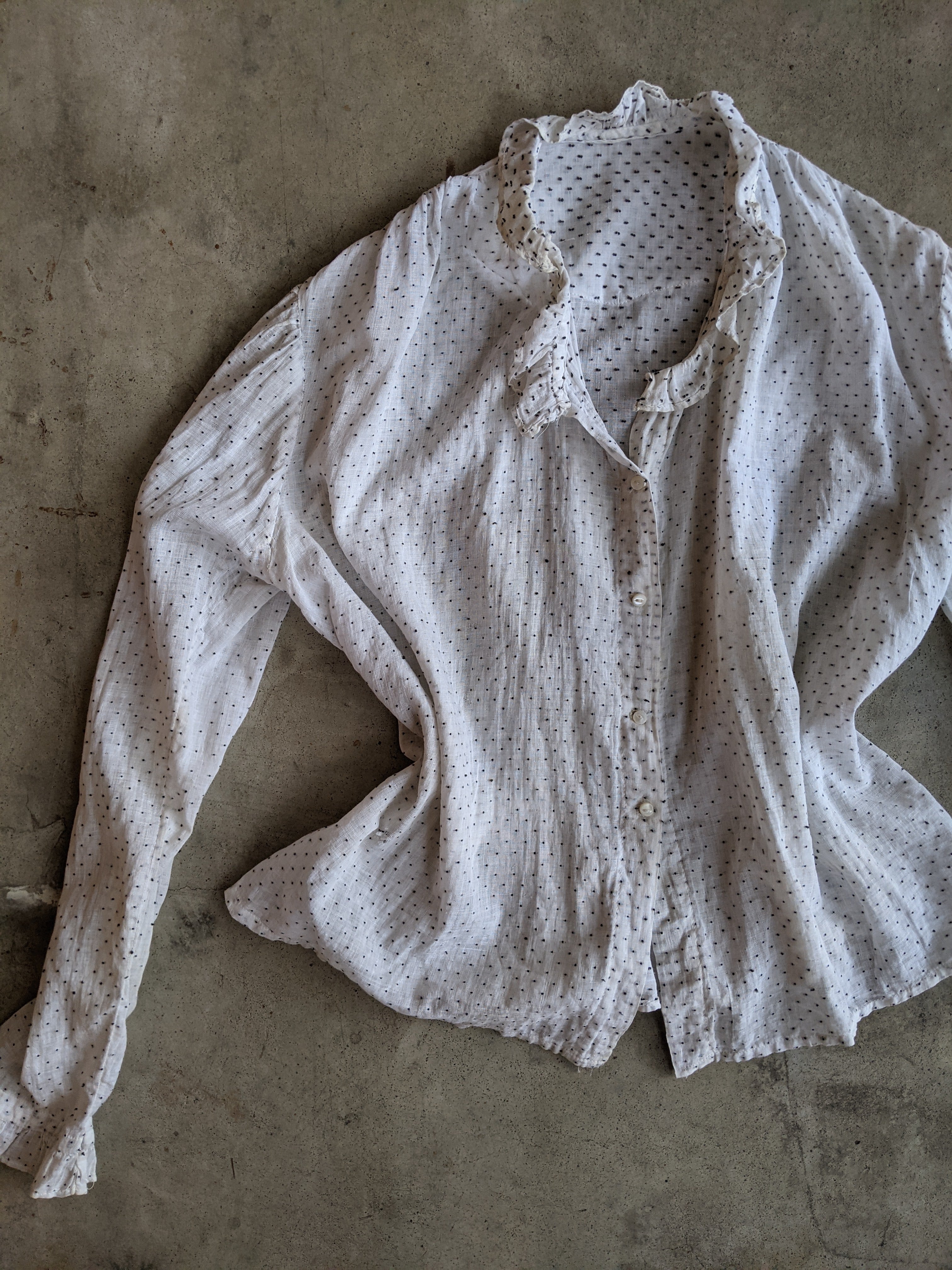 1900s-1910s Swiss Dot Shirt Waist