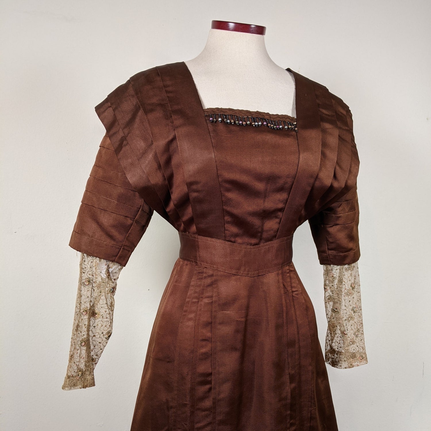 1908-1909 Red Ochre Silk Dress