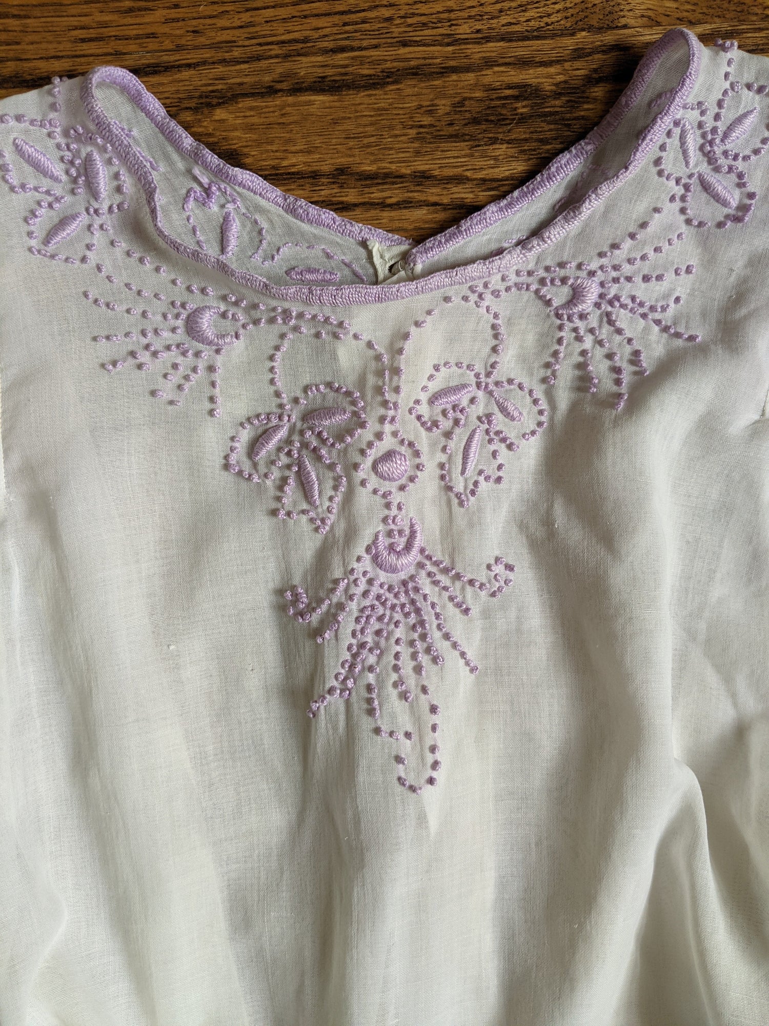 1910s Lilac Embroidered Blouse