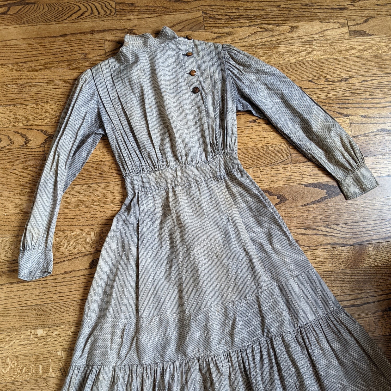 1900s Black + White Cotton Dress