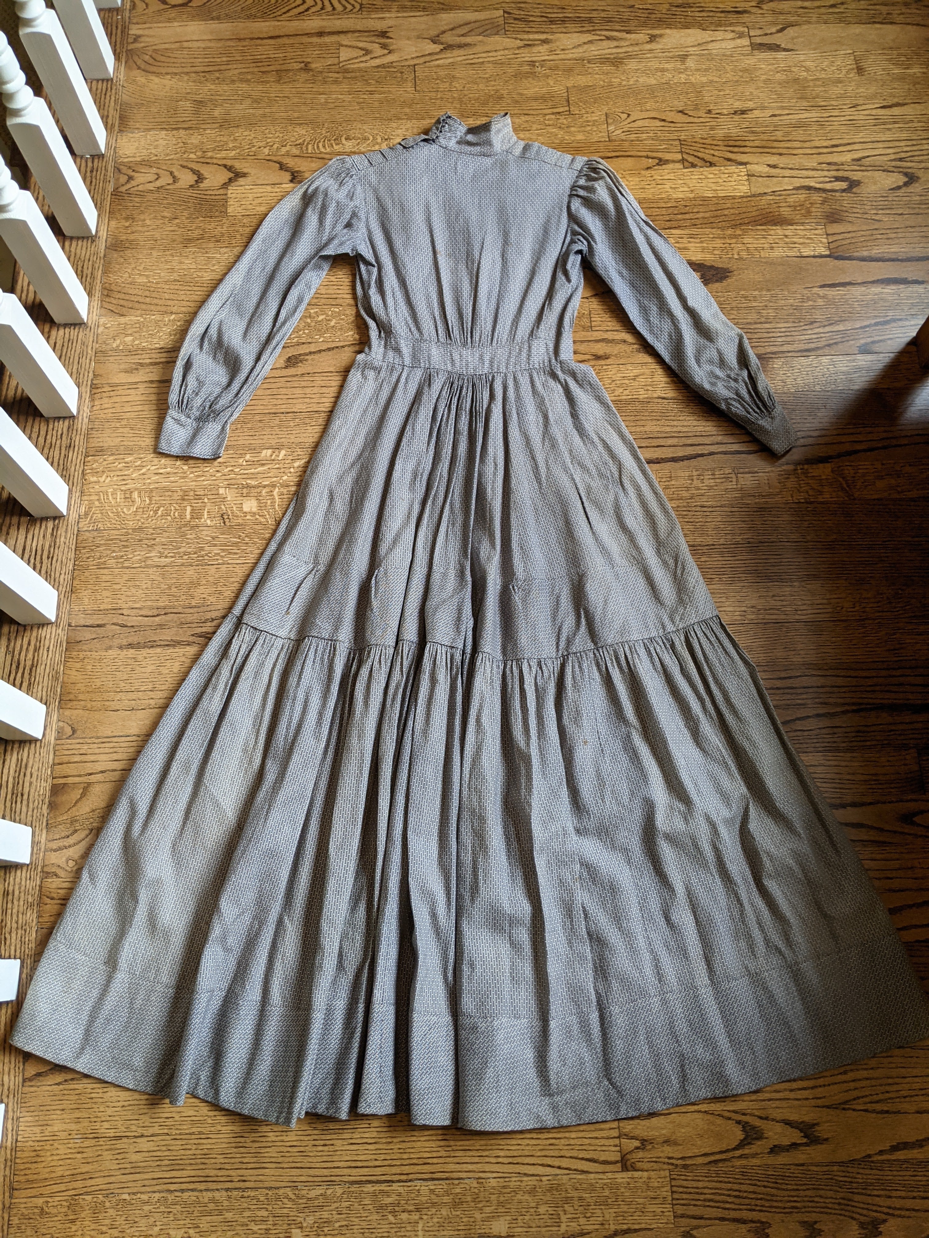 1900s Black + White Cotton Dress