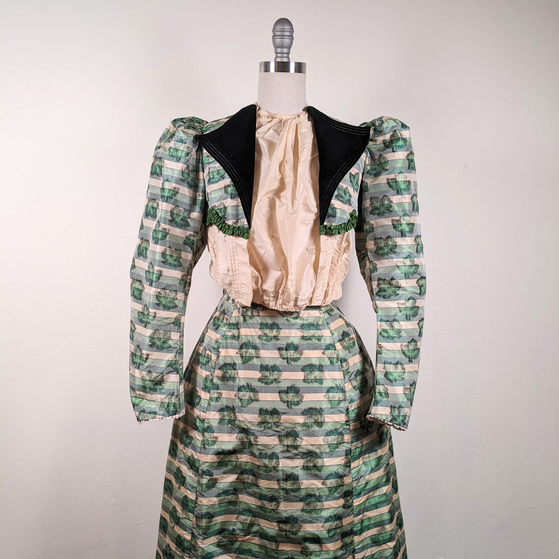 1890s Green Leaf Pattern Dress | Study + Display