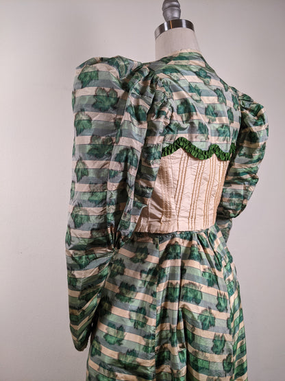 1890s Green Leaf Pattern Dress | Study + Display