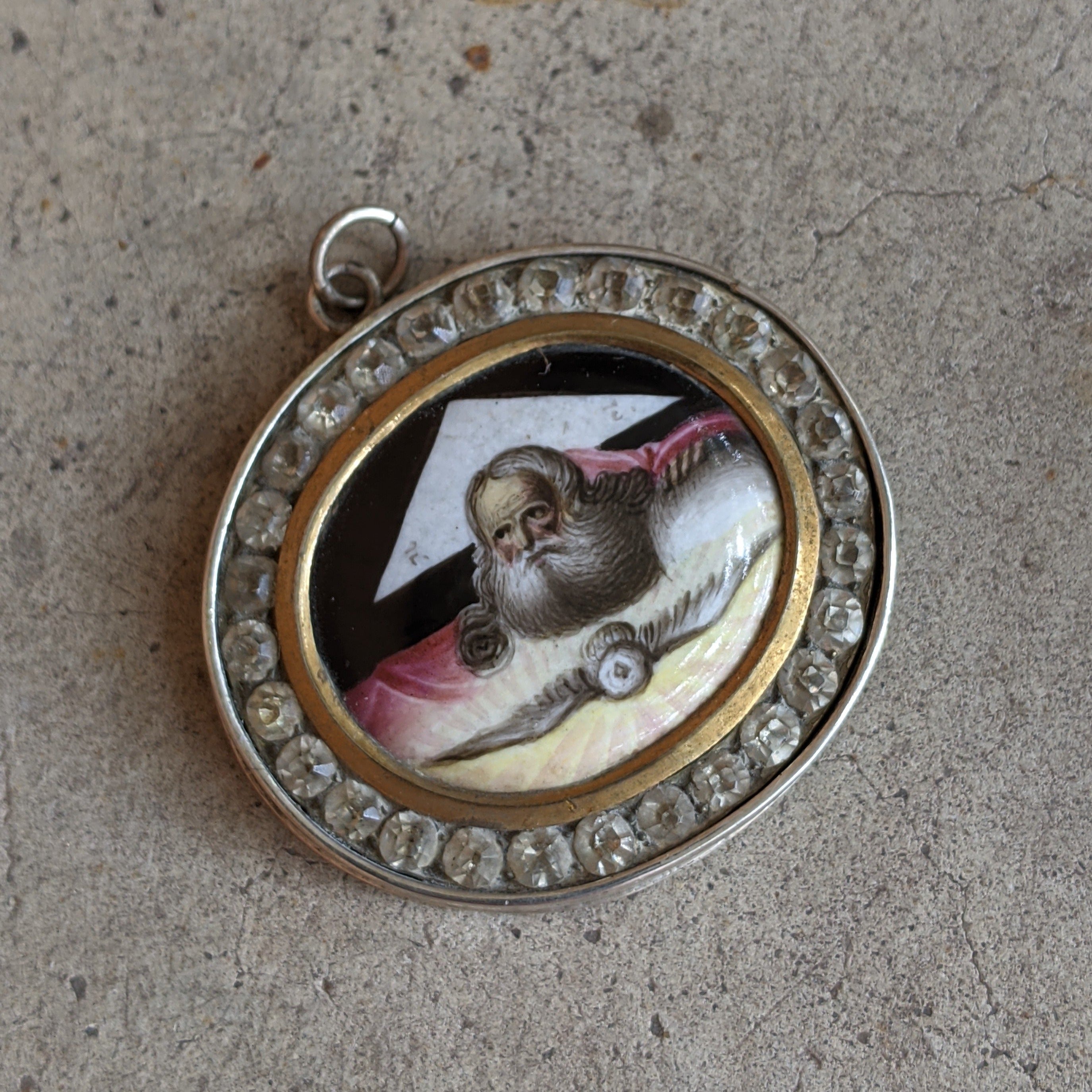 Early 19th c. Rock Crystal Silver Pendant