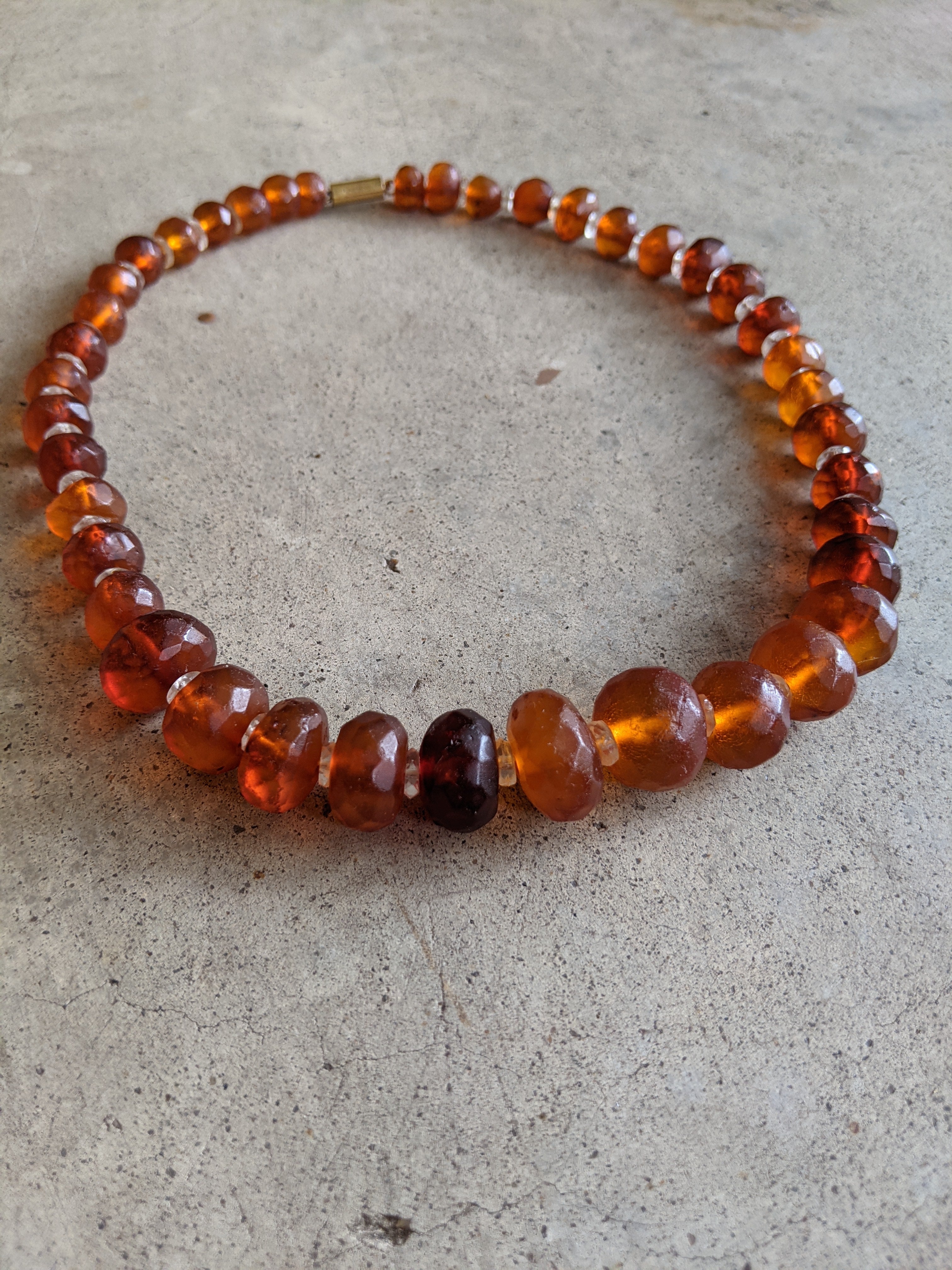 19th c. Faceted Amber Necklace