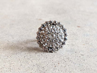 Early 19th c. Black Dot Paste Silver Ring