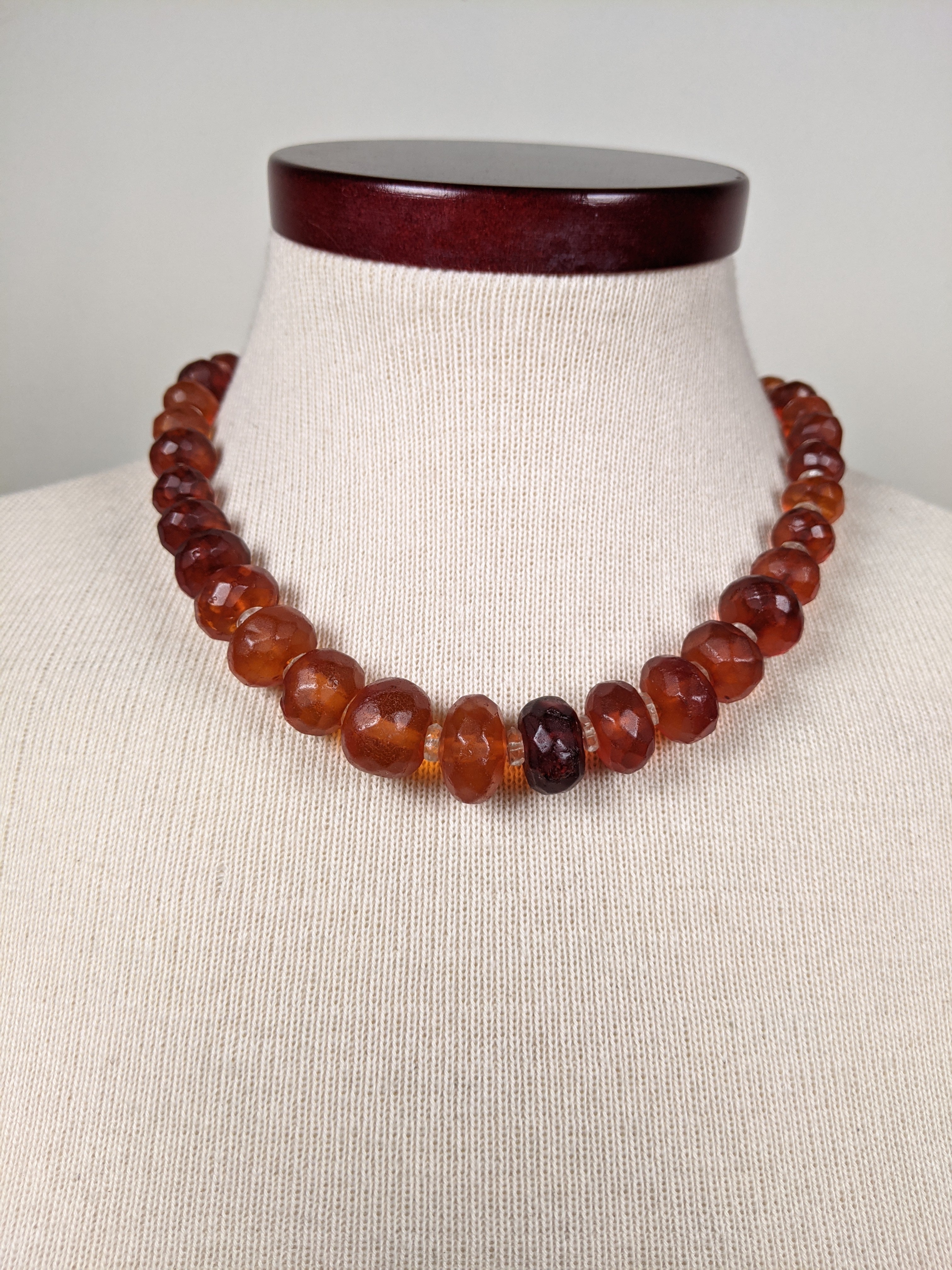 19th c. Faceted Amber Necklace