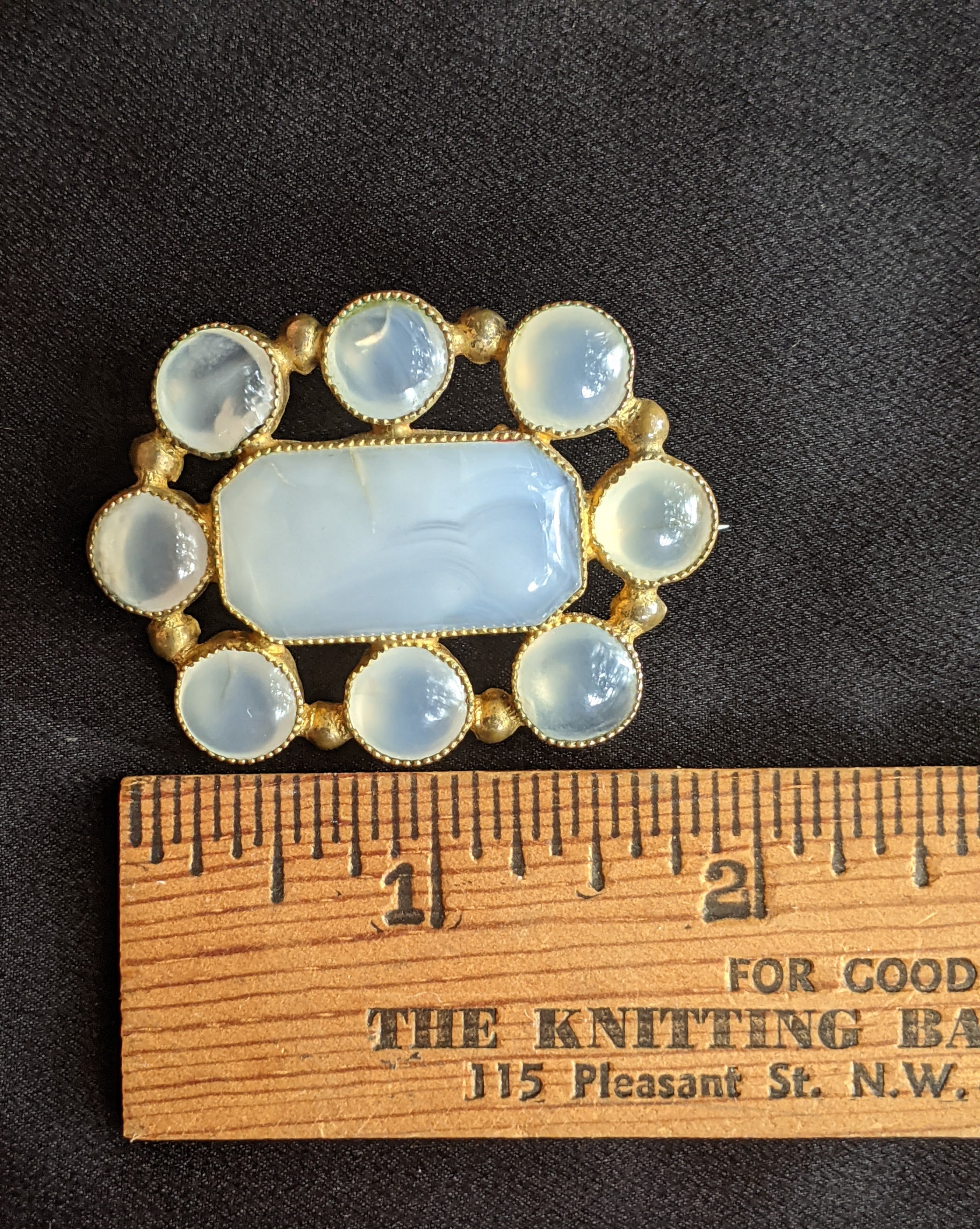 19th c. Scottish White Agate / Chalcedony Brooch