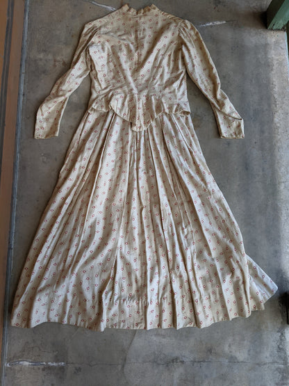 1880s Soft Cotton Printed Dress