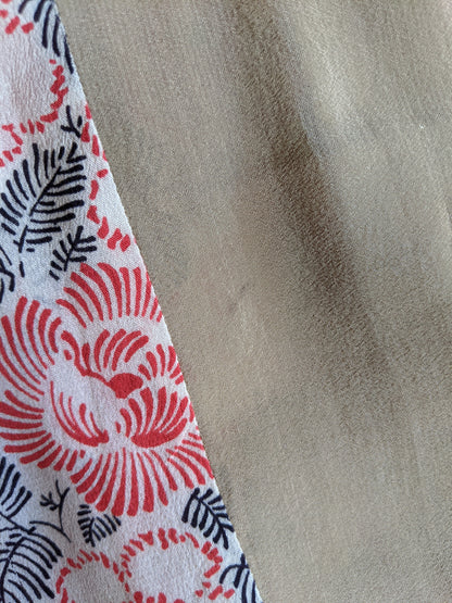 1920s Silk Floral Dress