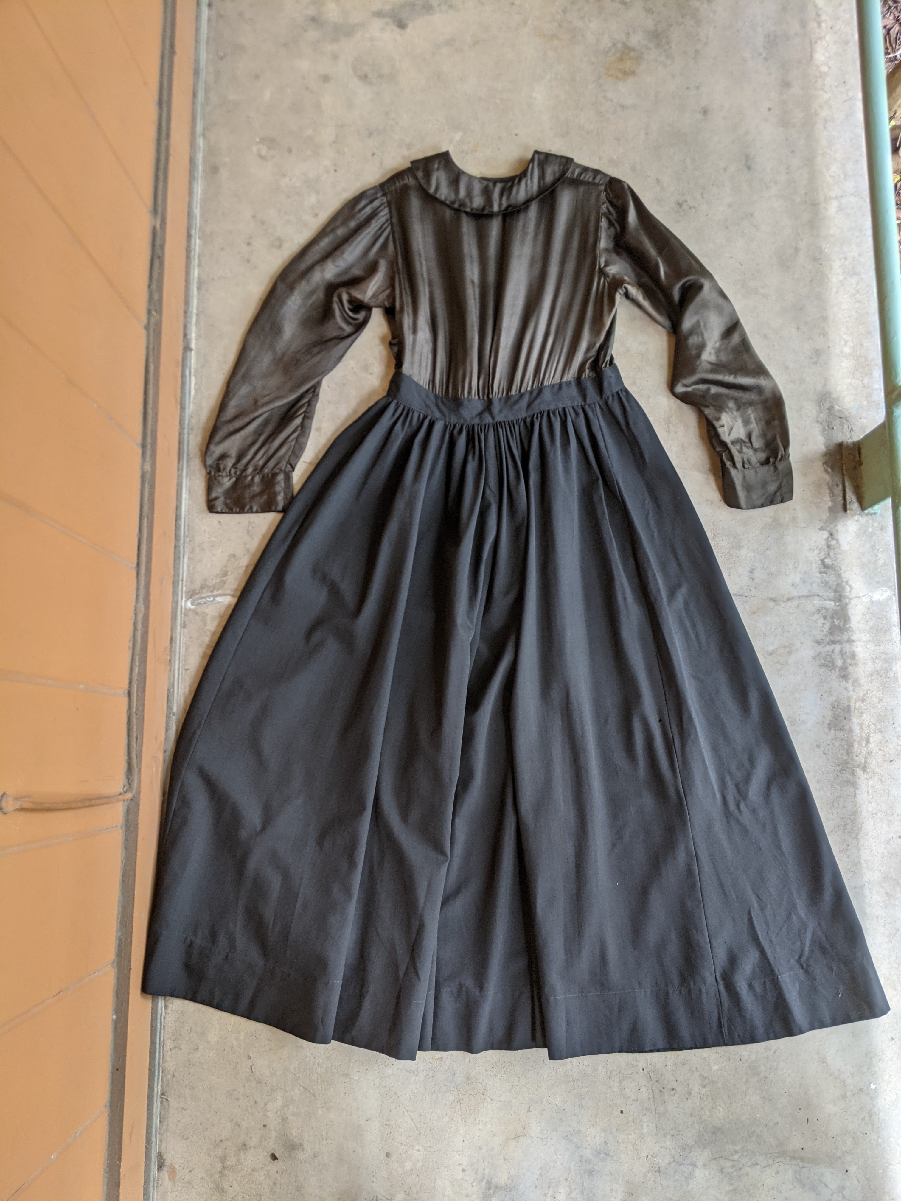 1910s Black Silk + Wool Dress