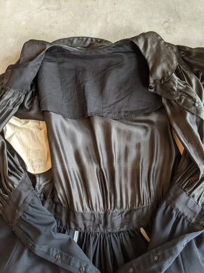 1910s Black Silk + Wool Dress