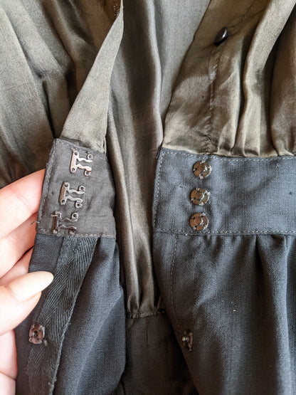 1910s Black Silk + Wool Dress